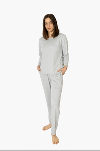 Women's 3/4 Sleeve Grey Pajama Set