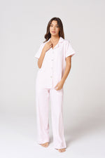 Load image into Gallery viewer, Women&#39;s Pink Stripes Pajama Set
