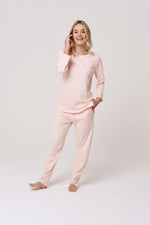 Load image into Gallery viewer, Women&#39;s 3/4 Sleeve Peach Pajama Set
