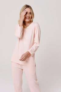 Women's 3/4 Sleeve Peach Pajama Set